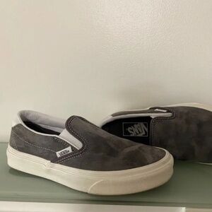 Like-New- Vans Dark Gray Pig Suede Slip-On 59 Shoes (W6/M4.5)